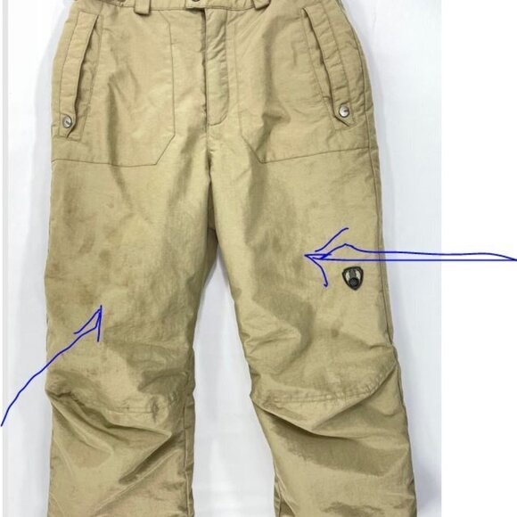 Columbia Convert Youth Size 14/16 Nylon Tan Snow Pants Ski Snowboard w/Stains - Picture 3 of 4